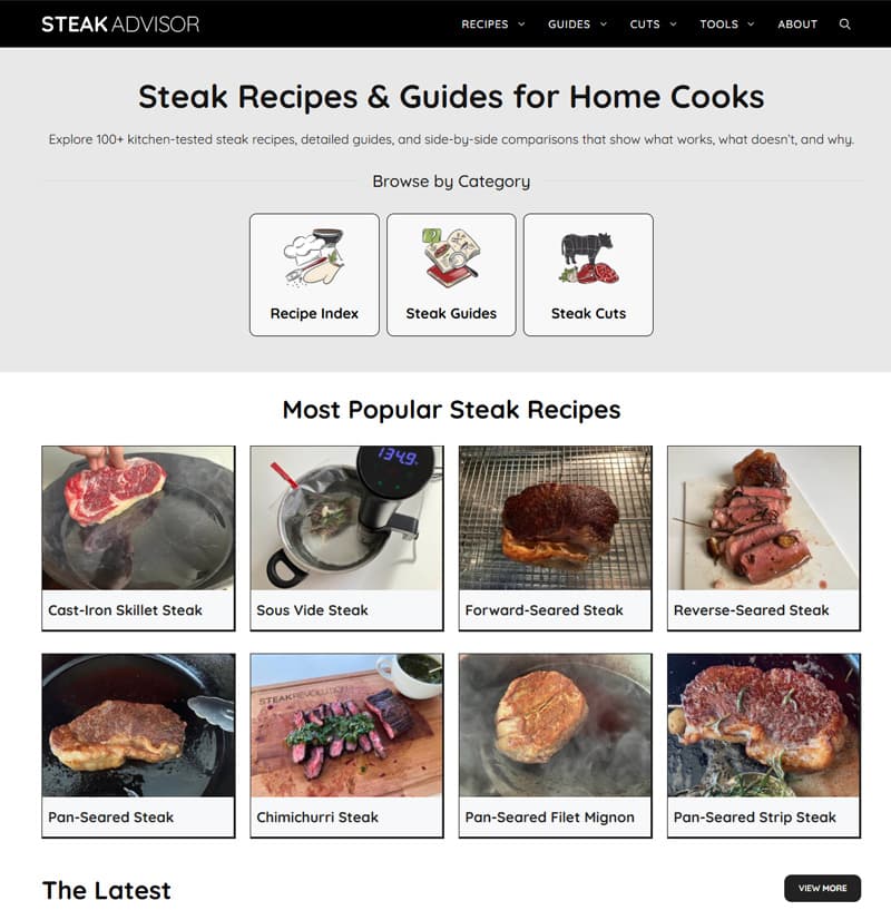 steak advisor strona internetowa realizacja